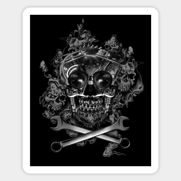 Engine Skull Magnet by Buy Custom Things